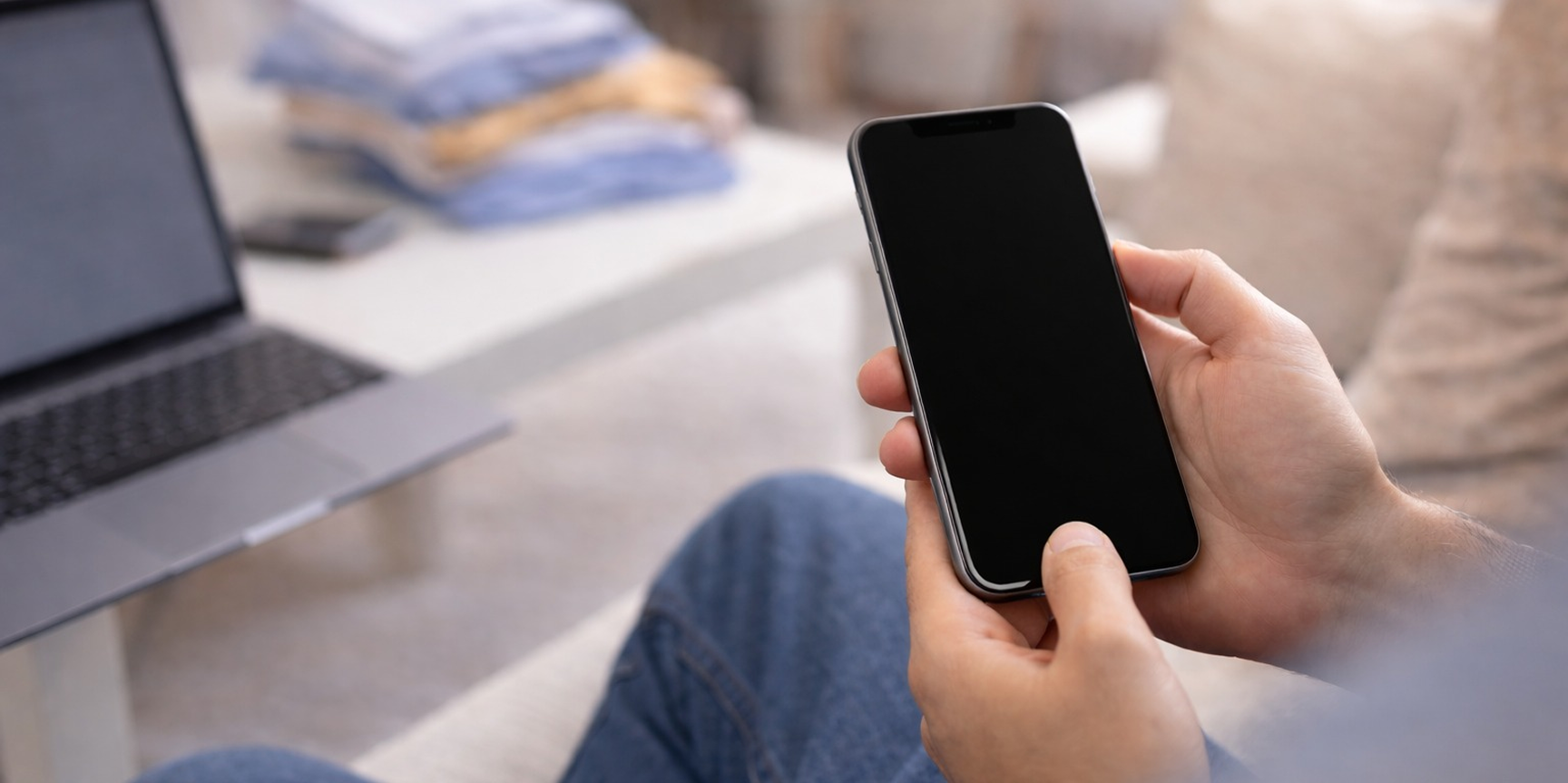 Person holding smartphone